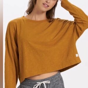Vuori Sundown Tee Top Shirt Dark Golden Crop / peanut